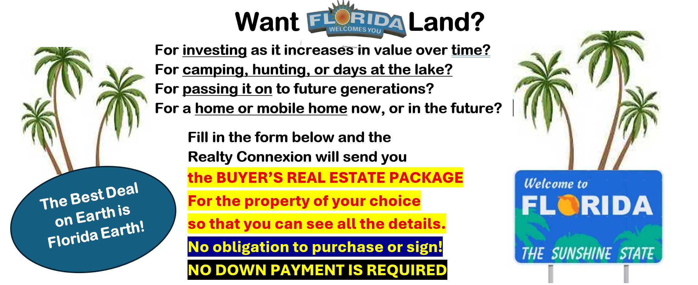 Want Florida Land? Buyer’s Real Estate Package banner